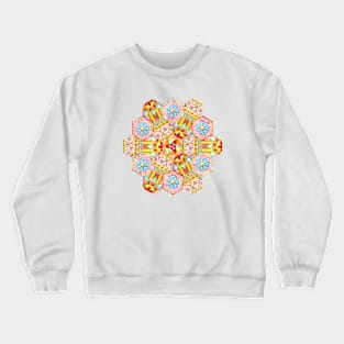 Pink Paisley Hexagons Crewneck Sweatshirt